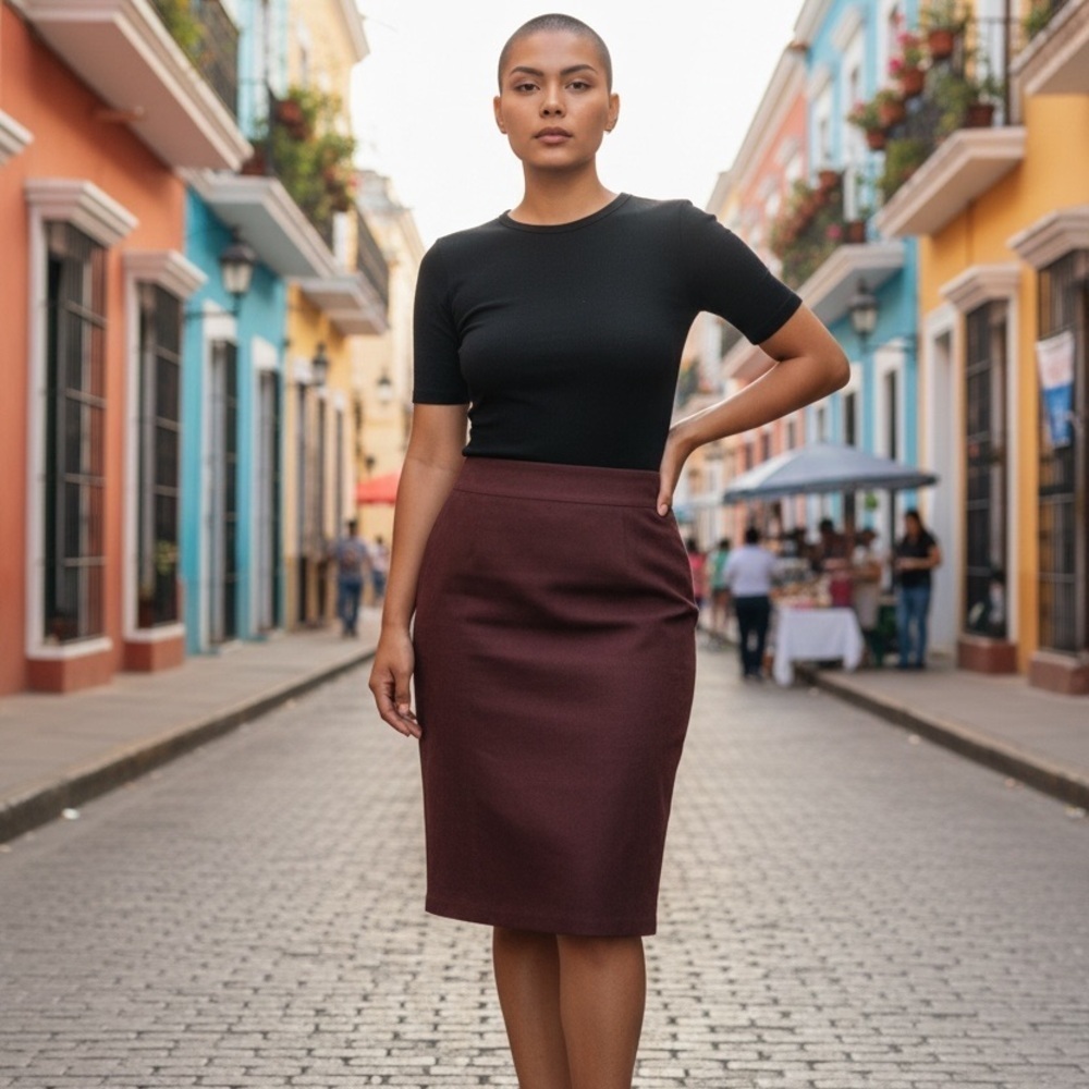 Jennifer Glasgow Soft Corduroy Burgundy A line skirt